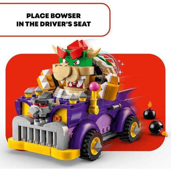 LEGO Super Mario: Bowser's Muscle Car Expansion Set 71431 Collectible Bowser Toy - Picture 2 of 9
